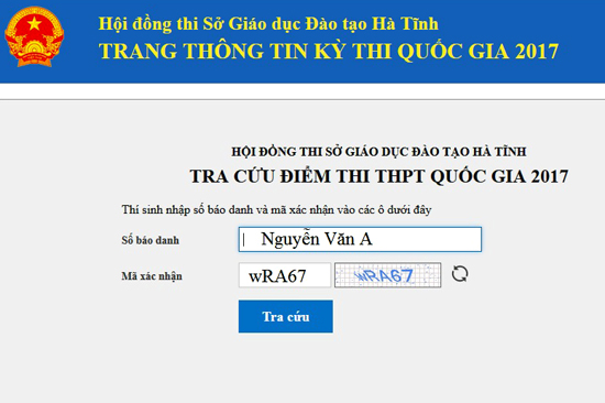 Hà Tĩnh công bố địa chỉ tra cứu điểm thi THPT