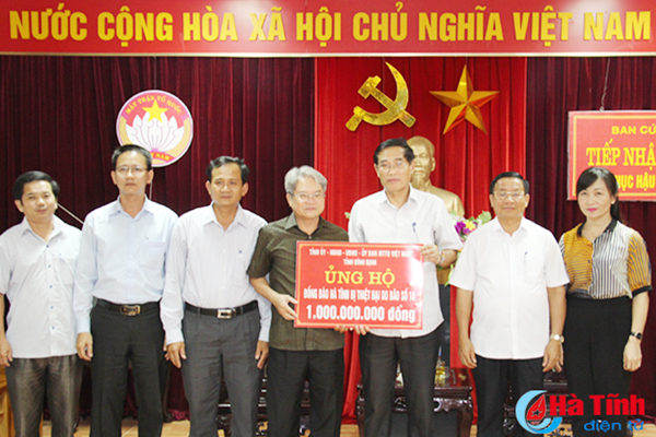 Bình Định hỗ trợ Hà Tĩnh 1 tỷ đồng khắc phục thiệt hại do bão số 10