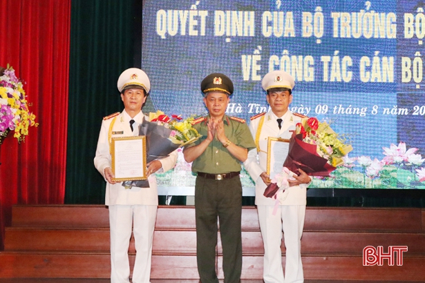 Bổ nhiệm, điều động 2 Phó Giám đốc Công an tỉnh Hà Tĩnh