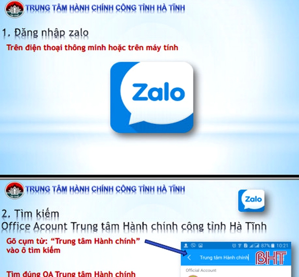 Tra cứu, giao dịch TTHC qua ứng dụng Zalo: Nhất cử lưỡng tiện!