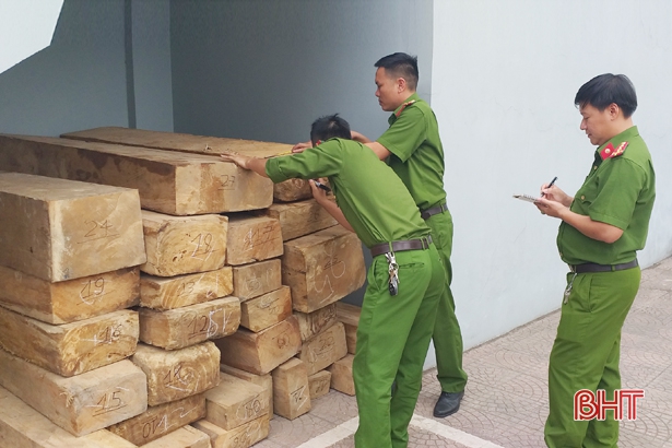 Cảnh sát Môi trường Công an Hà Tĩnh bắt xe tải chở 54 phiến gỗ “lậu”