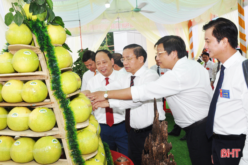 Ấn tượng gian hàng trưng bày sản phẩm nông nghiệp tiêu biểu của Hương Khê