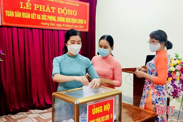 87 cơ quan, đơn vị ở Hương Sơn kêu gọi quyên góp hơn 500 triệu đồng phòng dịch