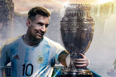 Messi được đồng đội công kênh sau khi giúp Argentina vô địch Copa Armerica