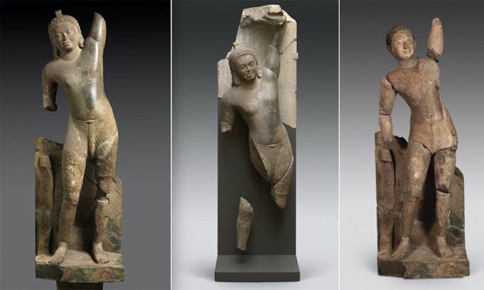 Hai bức tượng thần 1.500 tuổi bị ghép nhầm tay chân