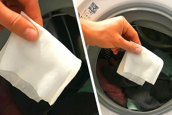 Mẹo giặt quần áo sạch hơn với khăn giấy ướt