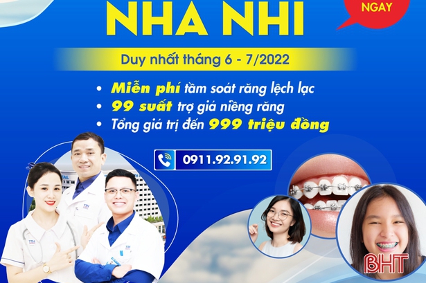 Bệnh viện Đa khoa TTH Hà Tĩnh tổ chức ngày hội nha nhi, trợ giá 99 suất niềng răng