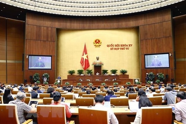 Quốc hội thảo luận tại hội trường về dự án Luật Phòng, chống rửa tiền