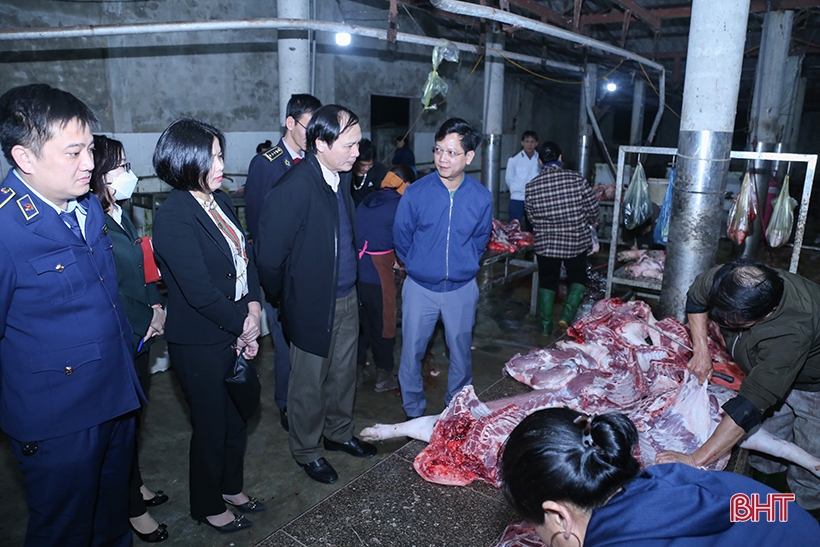 Kiểm tra đột xuất lò mổ gia súc tập trung tại TP Hà Tĩnh