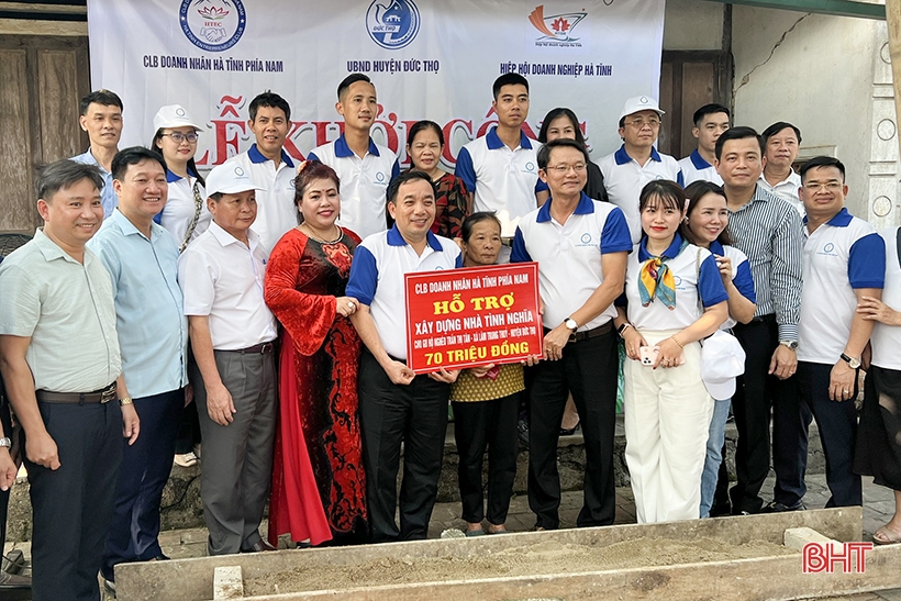 CLB Doanh nhân Hà Tĩnh phía Nam hỗ trợ xây nhà tình nghĩa ở Đức Thọ